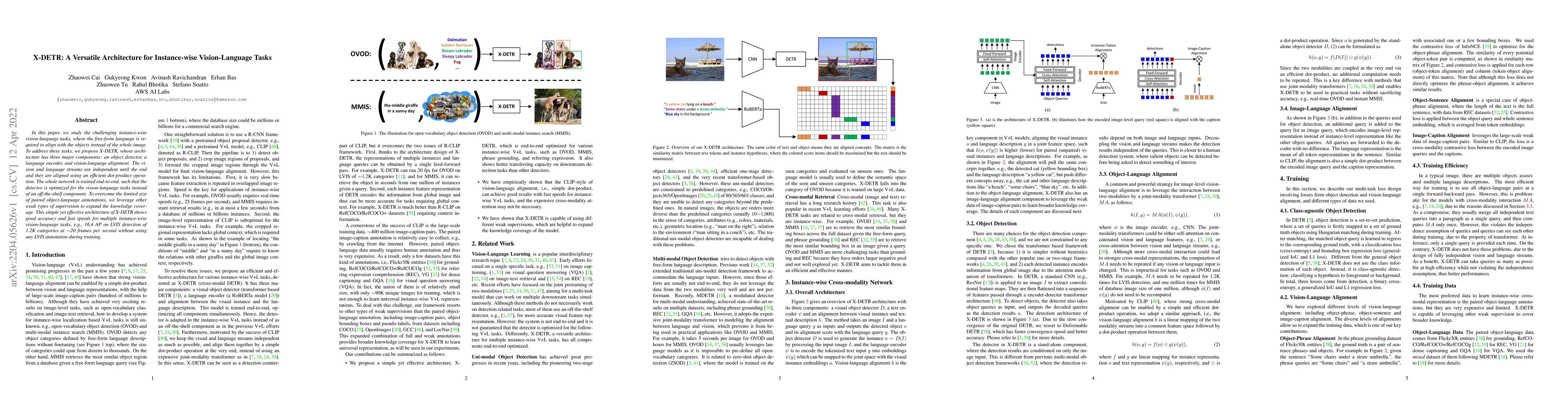 Thumbnail for X-DETR: A Versatile Architecture for Instance-wise Vision-Language Tasks