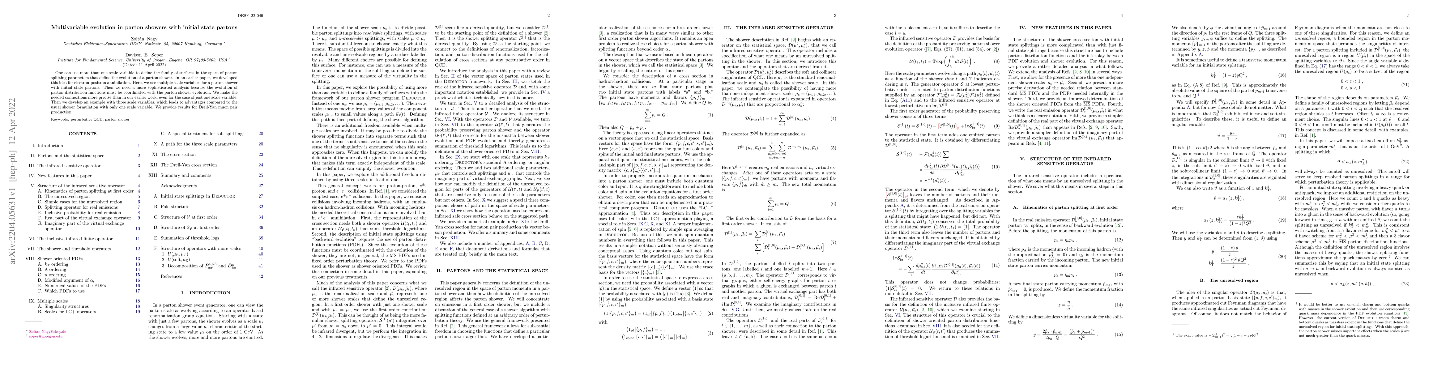 Thumbnail for Multivariable evolution in parton showers with initial state partons