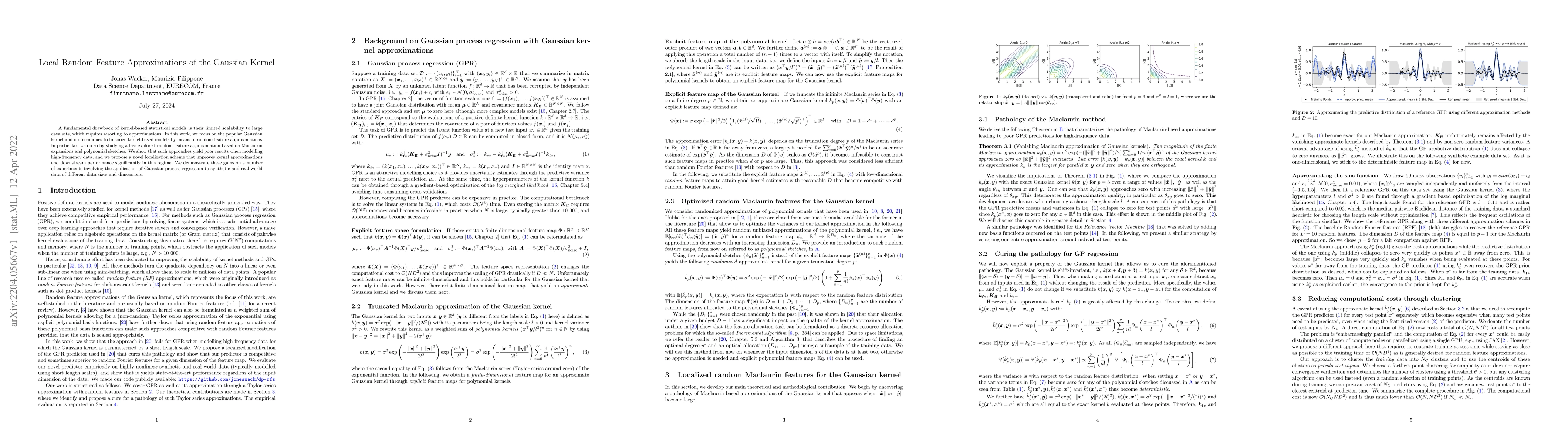 Thumbnail for Local Random Feature Approximations of the Gaussian Kernel
