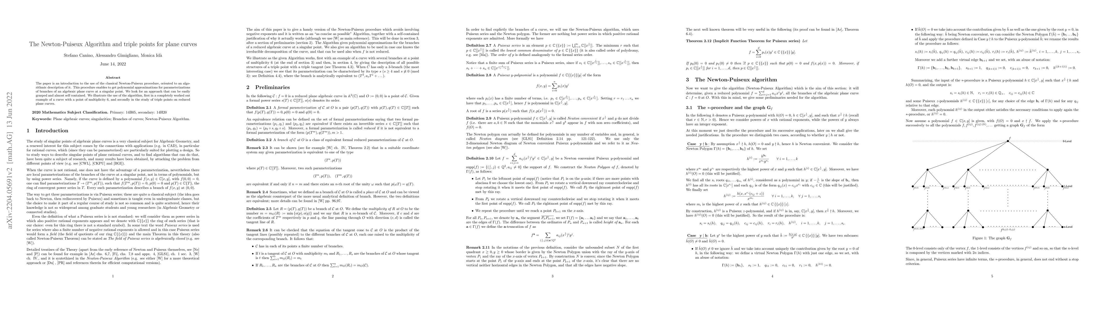 Thumbnail for Newton-Puiseux algorithm and triple points for planes curves