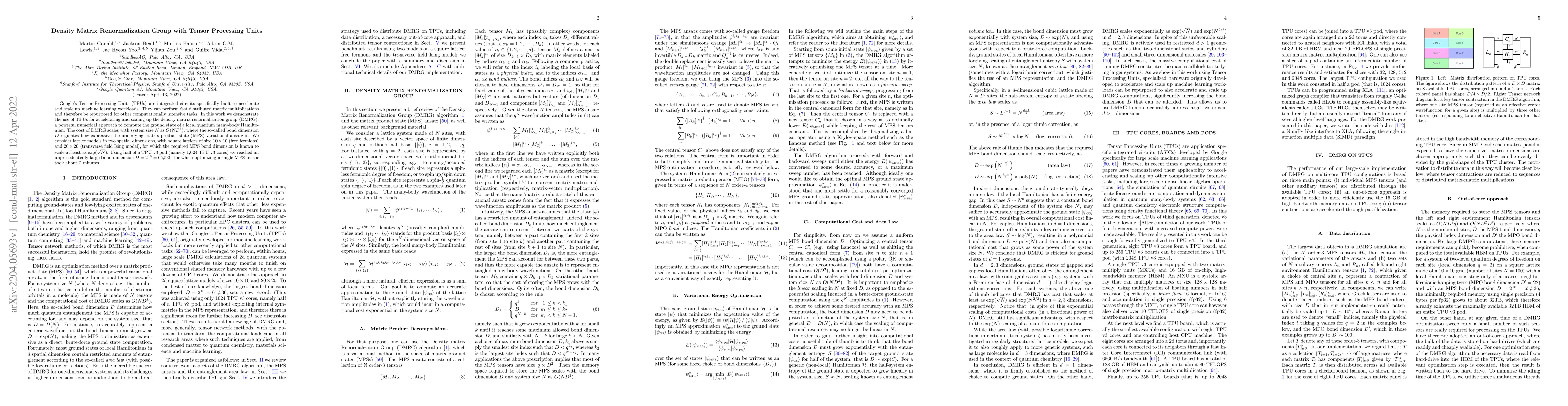 Thumbnail for Density Matrix Renormalization Group with Tensor Processing Units