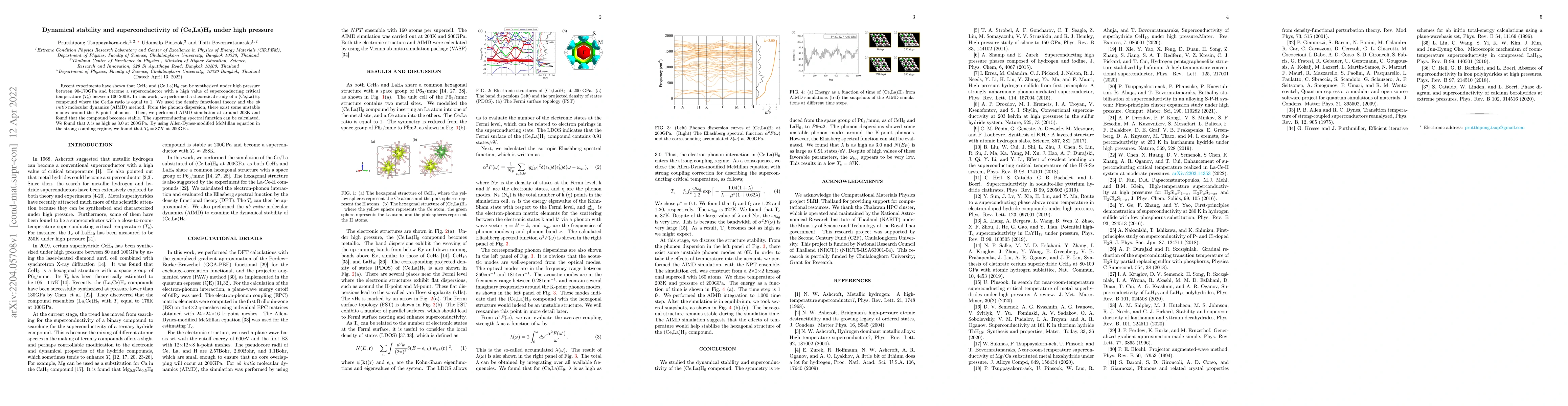 Thumbnail for Dynamical stability and superconductivity of (Ce,La)H9 under high
  pressure
