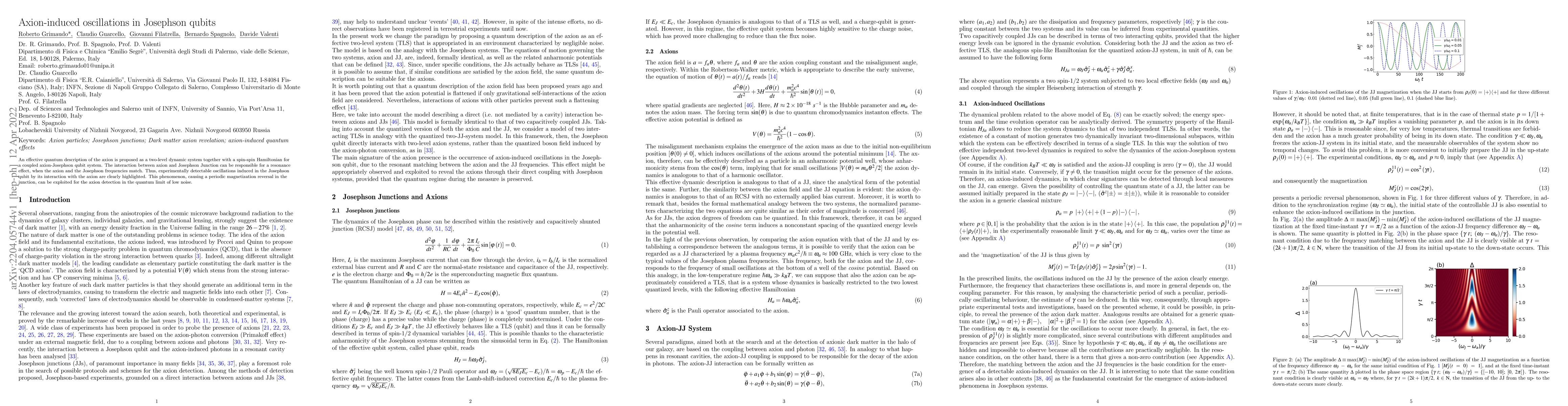 Thumbnail for Axion-induced oscillations in Josephson qubits