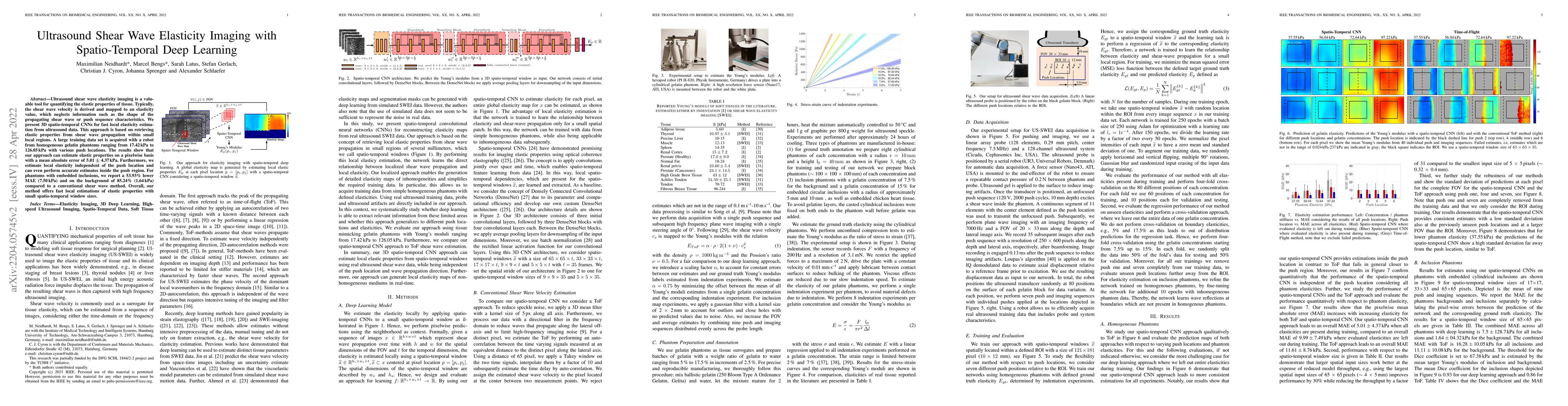 Thumbnail for Ultrasound Shear Wave Elasticity Imaging with Spatio-Temporal Deep
  Learning