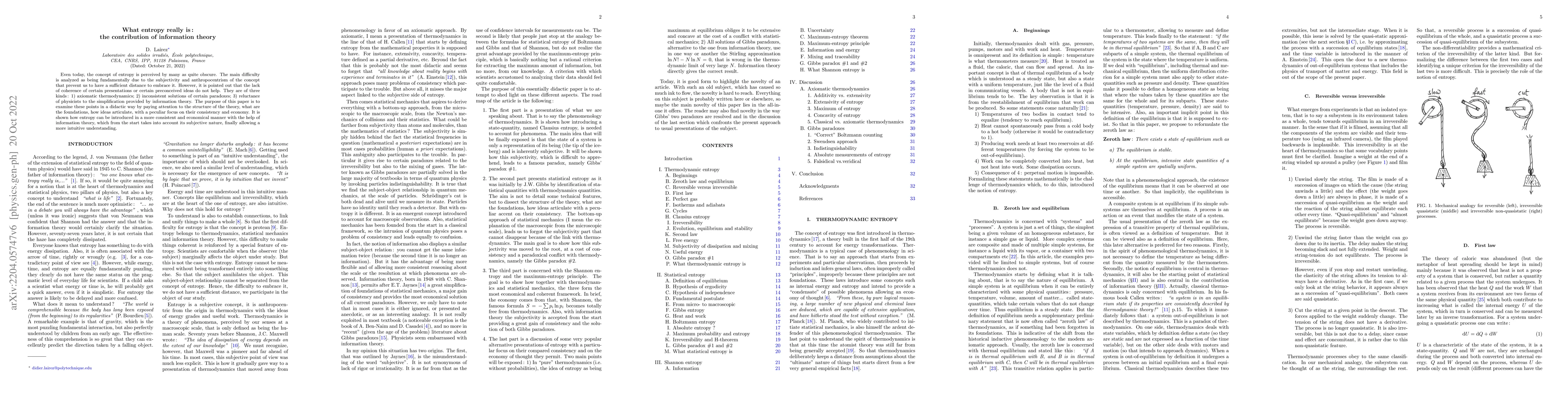 Thumbnail for What entropy really is : the contribution of information theory