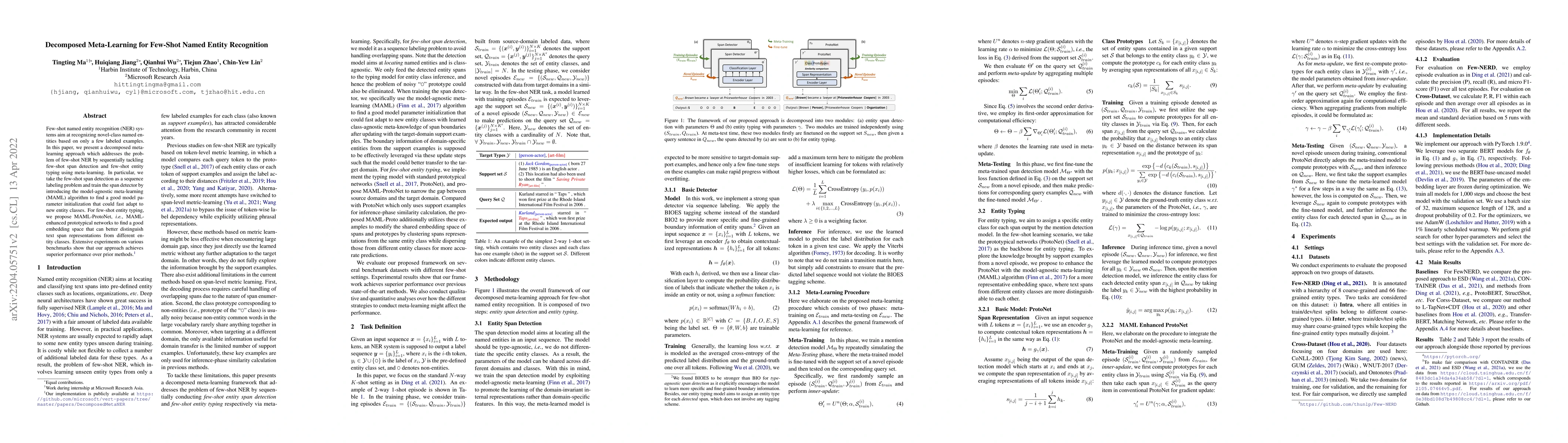 Thumbnail for Decomposed Meta-Learning for Few-Shot Named Entity Recognition