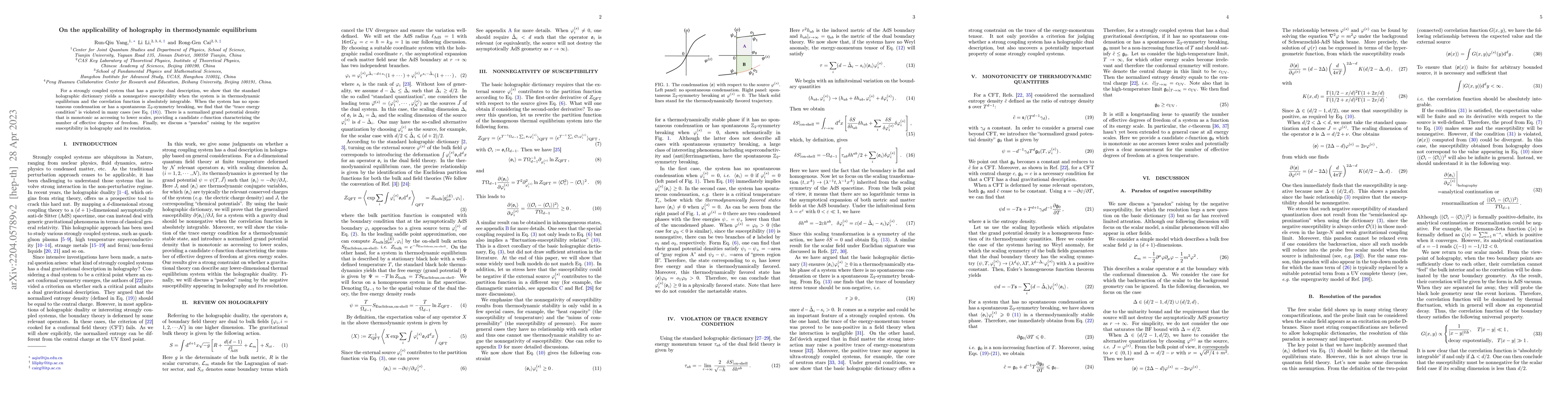 Thumbnail for On the applicability of holography in thermodynamic equilibrium