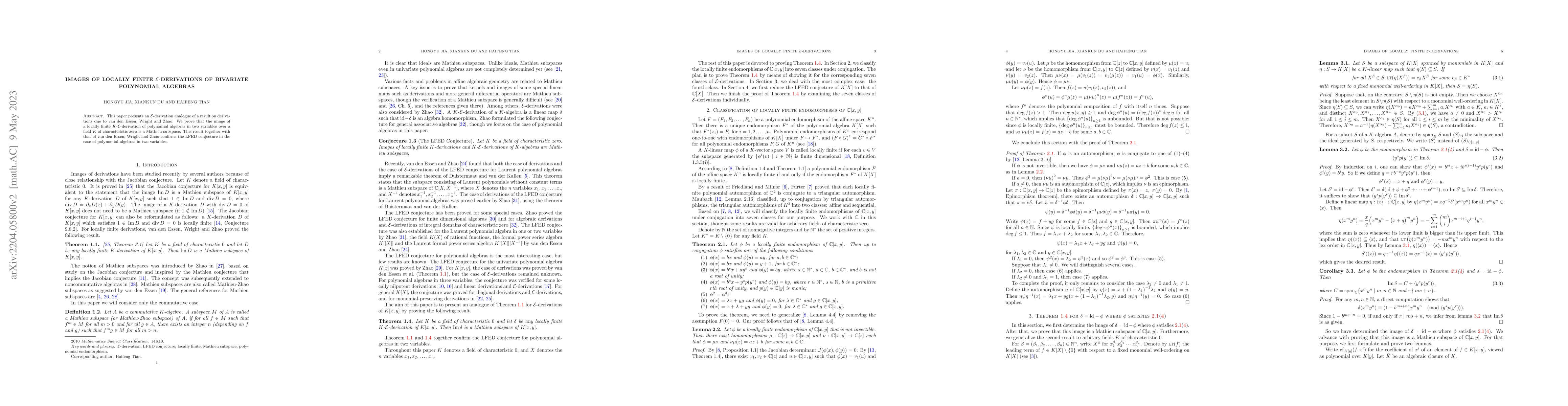 Thumbnail for Images of locally finite $\mathcal{E}$-derivations of bivariate
  polynomial algebras