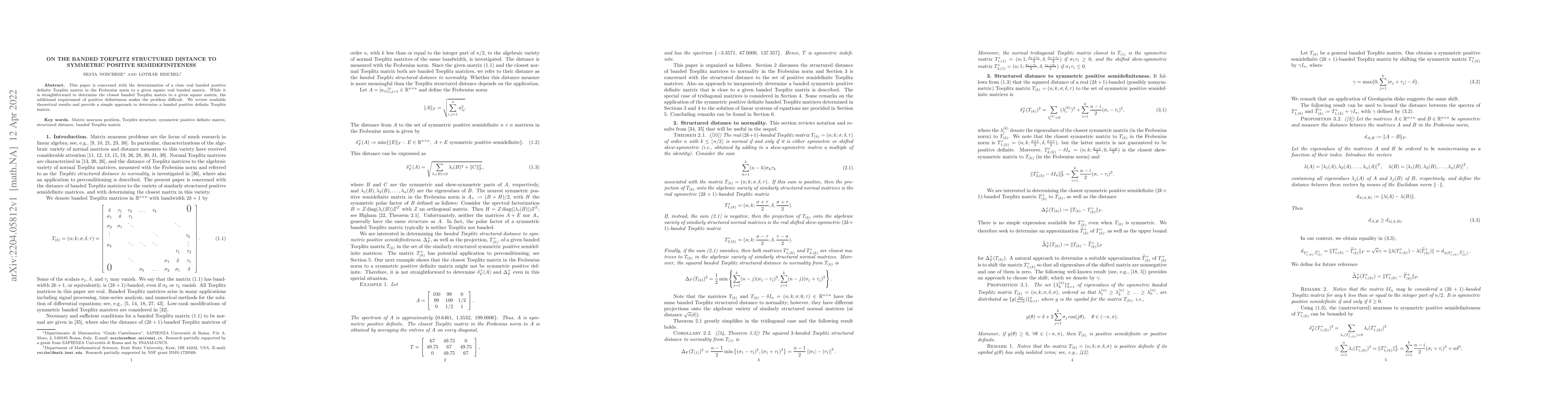 Thumbnail for On the banded Toeplitz structured distance to symmetric positive
  semidefiniteness