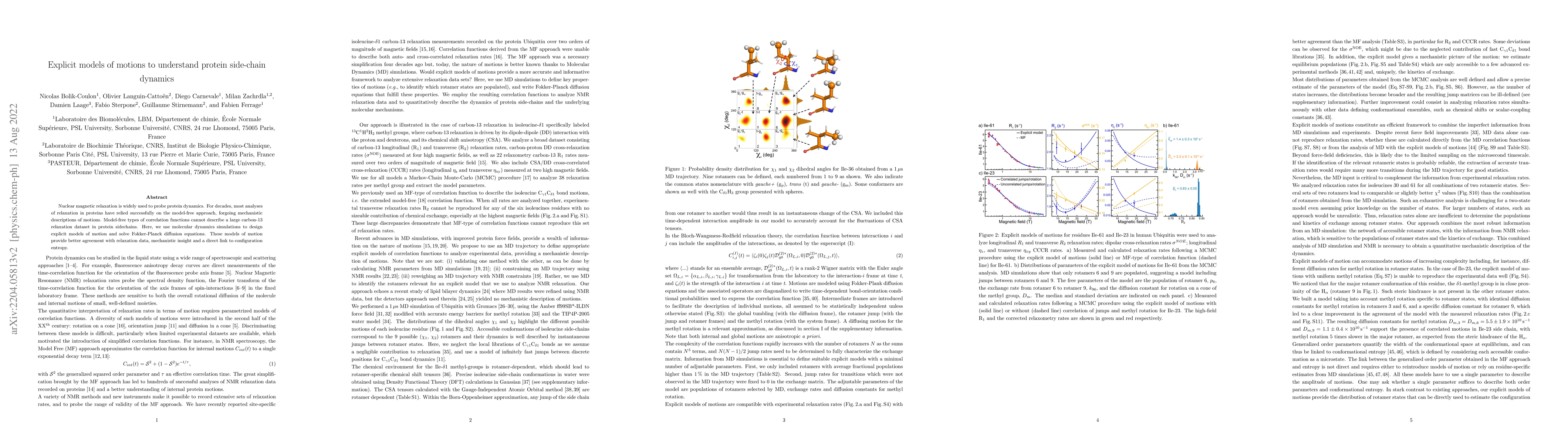 Thumbnail for Explicit models of motions to understand protein side-chain dynamics
