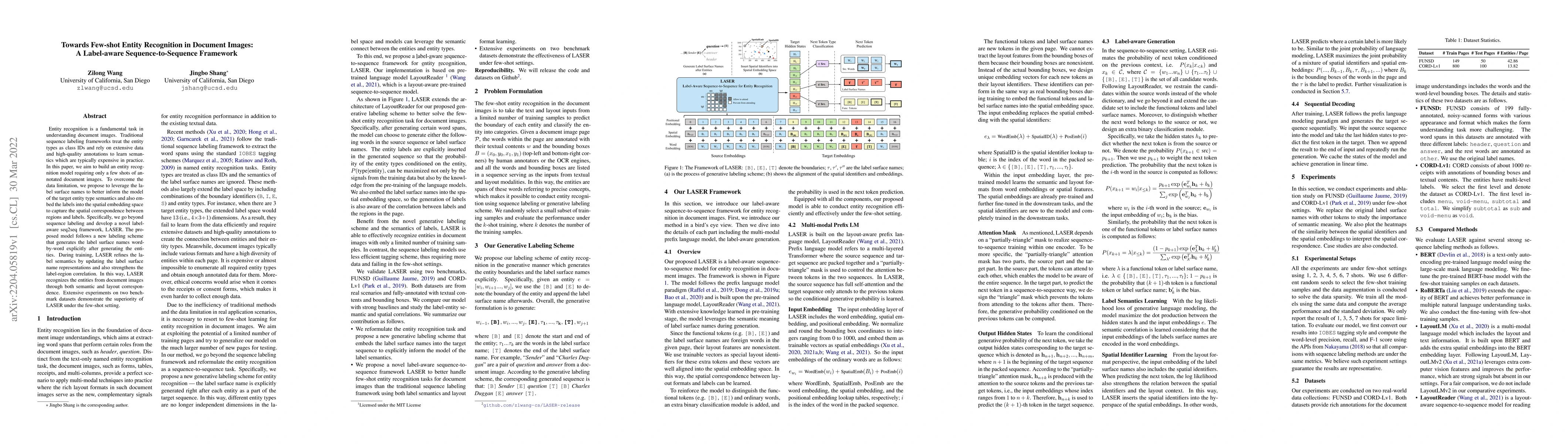 Thumbnail for Towards Few-shot Entity Recognition in Document Images: A Label-aware
  Sequence-to-Sequence Framework