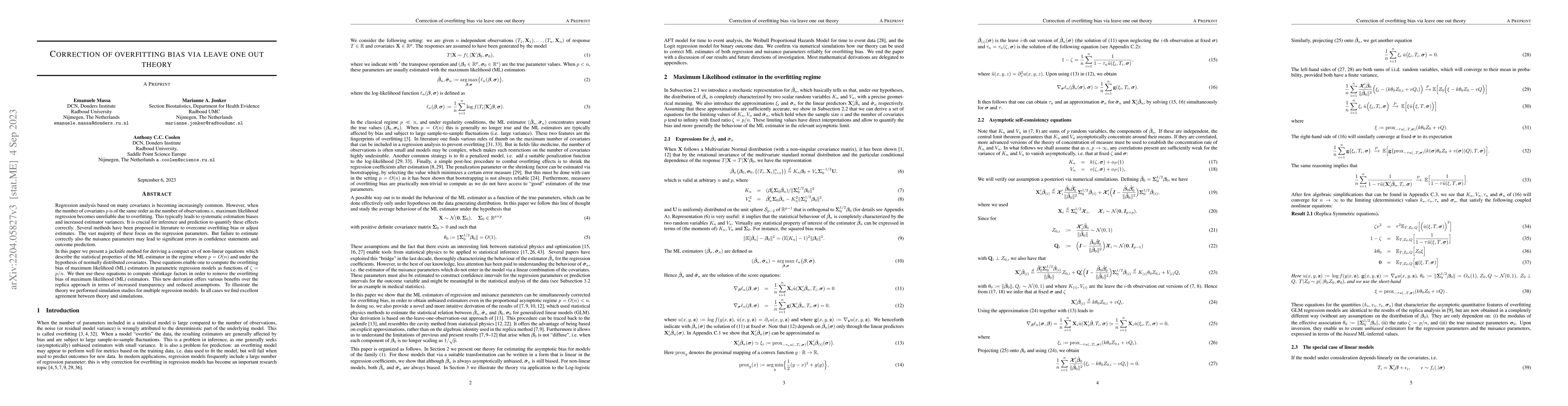 Thumbnail for Correction of overfitting bias in regression models