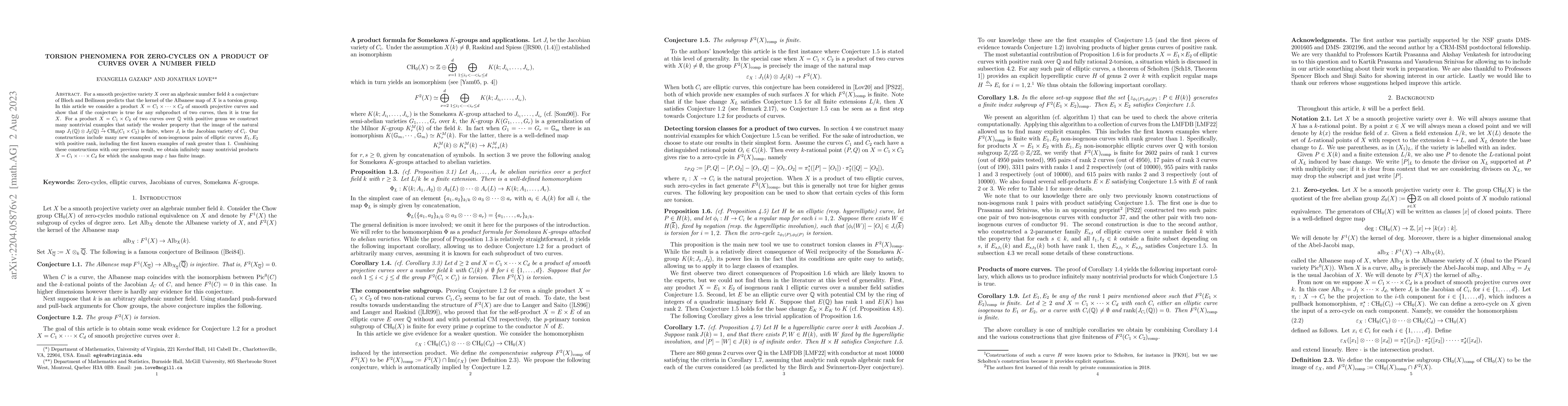 Thumbnail for Torsion phenomena for zero-cycles on a product of curves over a number
  field