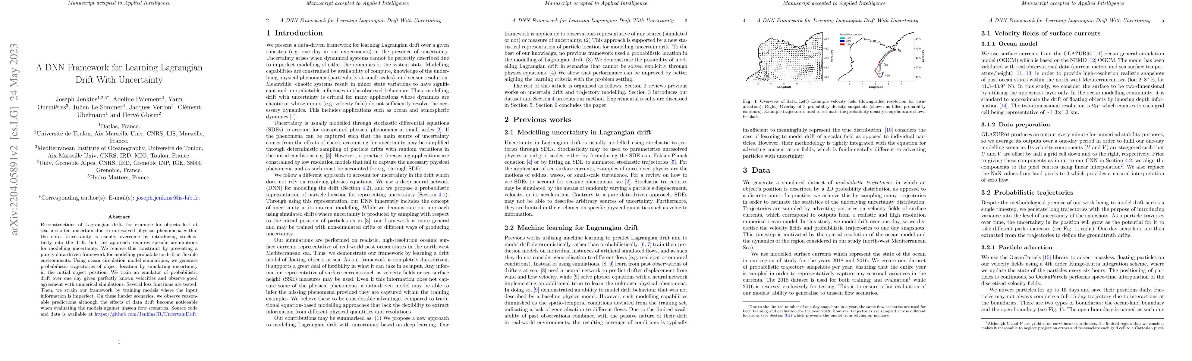 Thumbnail for A DNN Framework for Learning Lagrangian Drift With Uncertainty