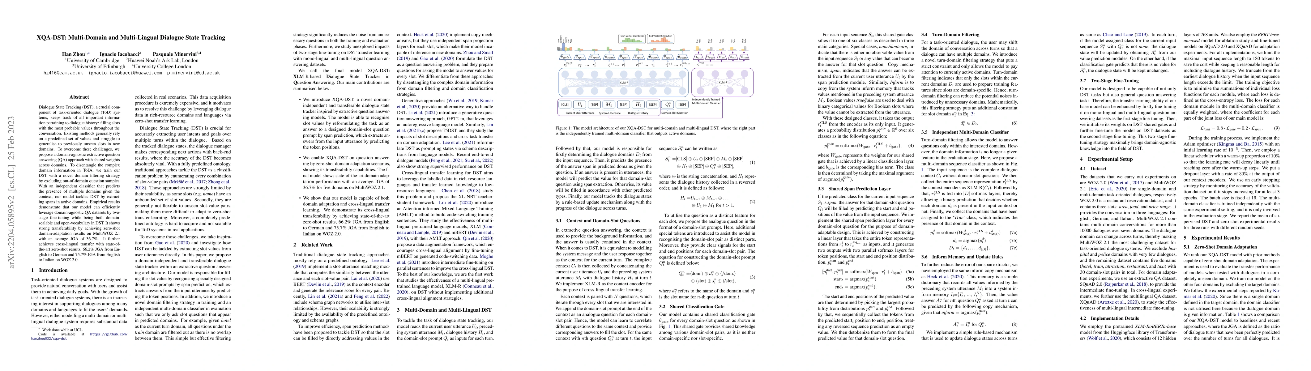 Thumbnail for XQA-DST: Multi-Domain and Multi-Lingual Dialogue State Tracking