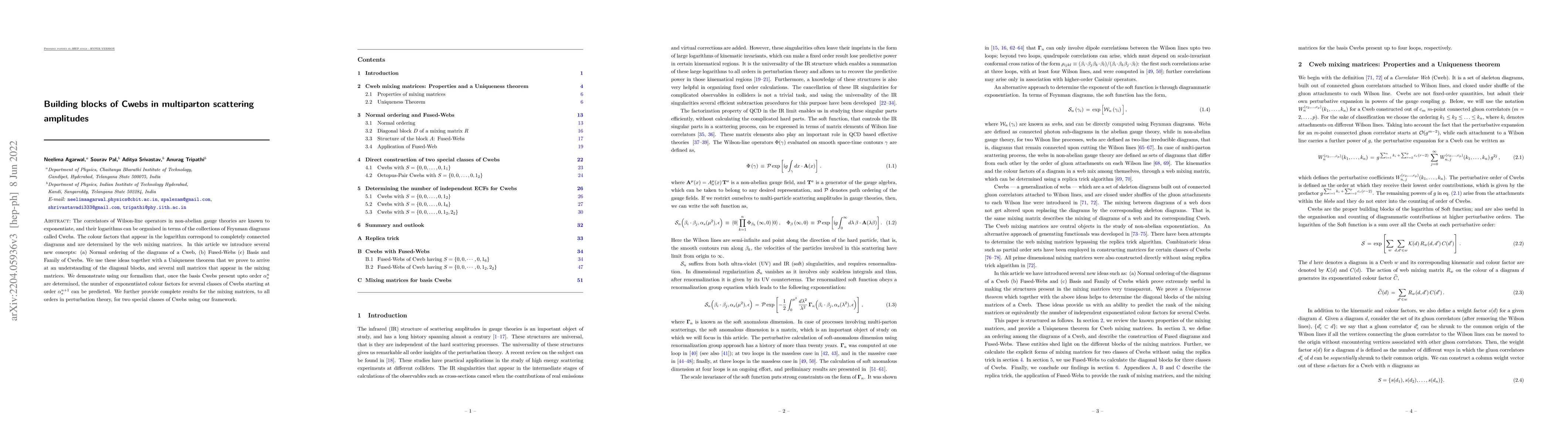 Thumbnail for Building blocks of Cwebs in multiparton scattering amplitudes