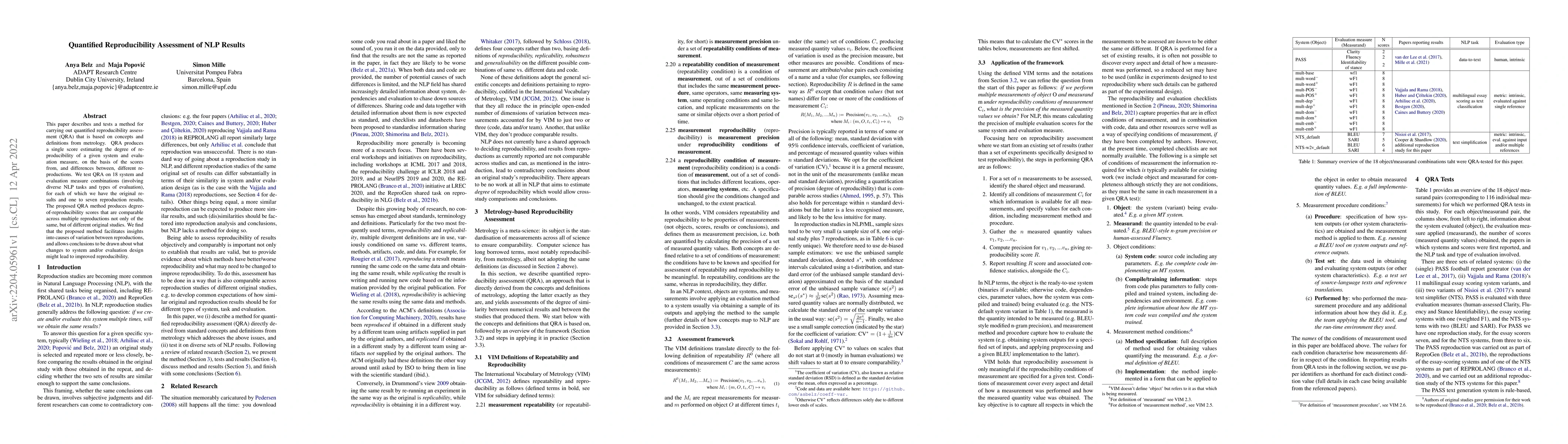 Thumbnail for Quantified Reproducibility Assessment of NLP Results