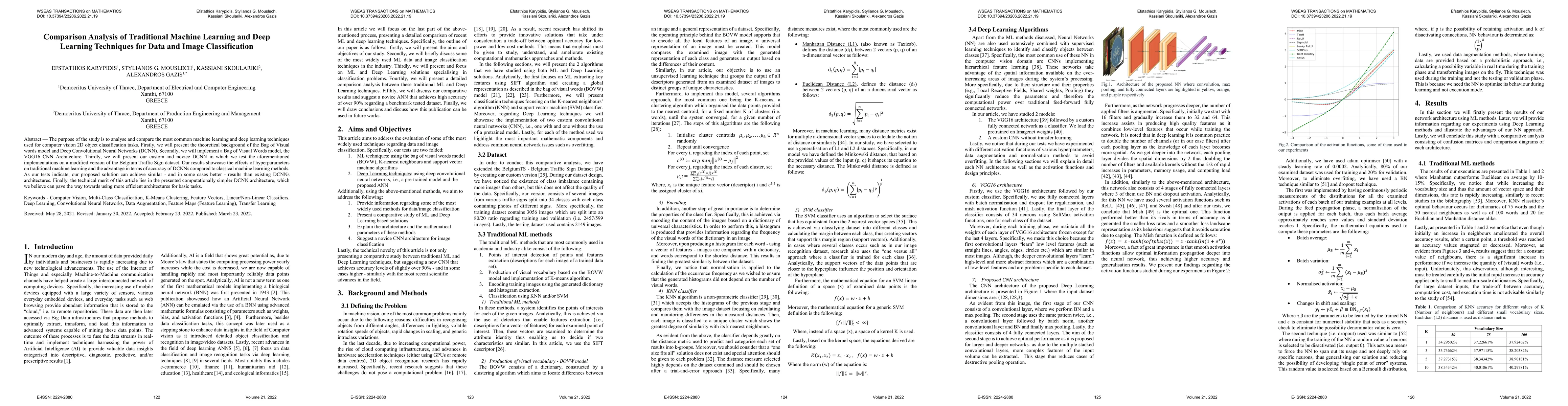Thumbnail for Comparison Analysis of Traditional Machine Learning and Deep Learning
  Techniques for Data and Image Classification