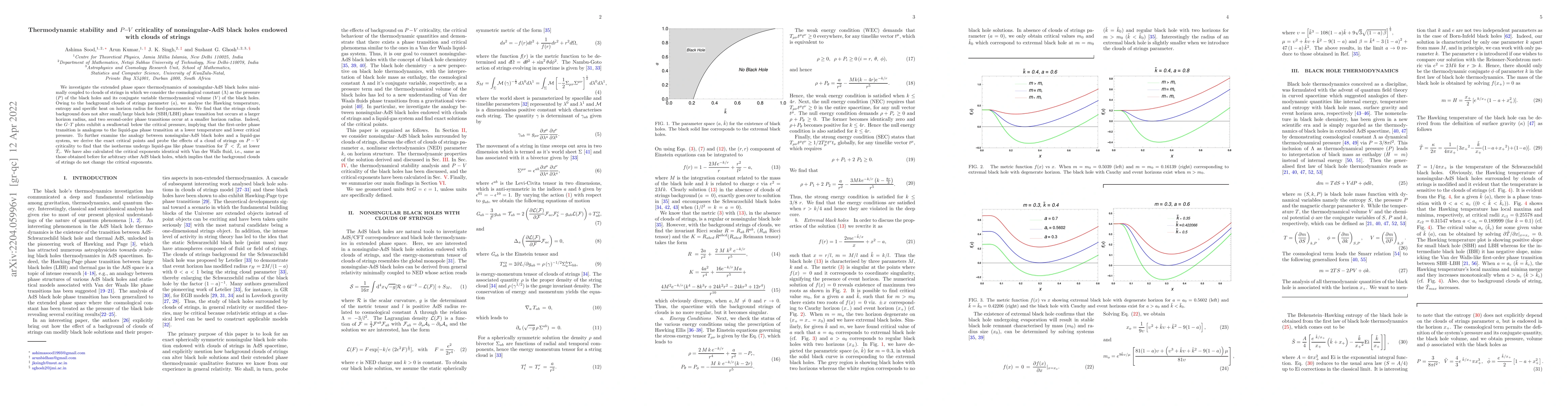 Thumbnail for Thermodynamic stability and P-V criticality of nonsingular-AdS black
  holes endowed with clouds of strings