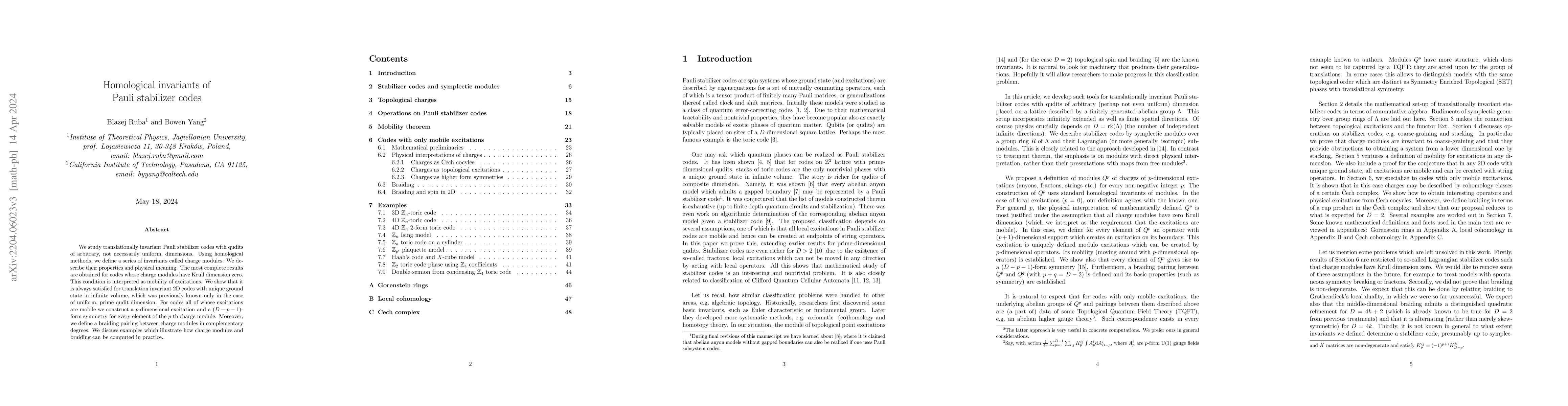 Thumbnail for Homological invariants of Pauli stabilizer codes