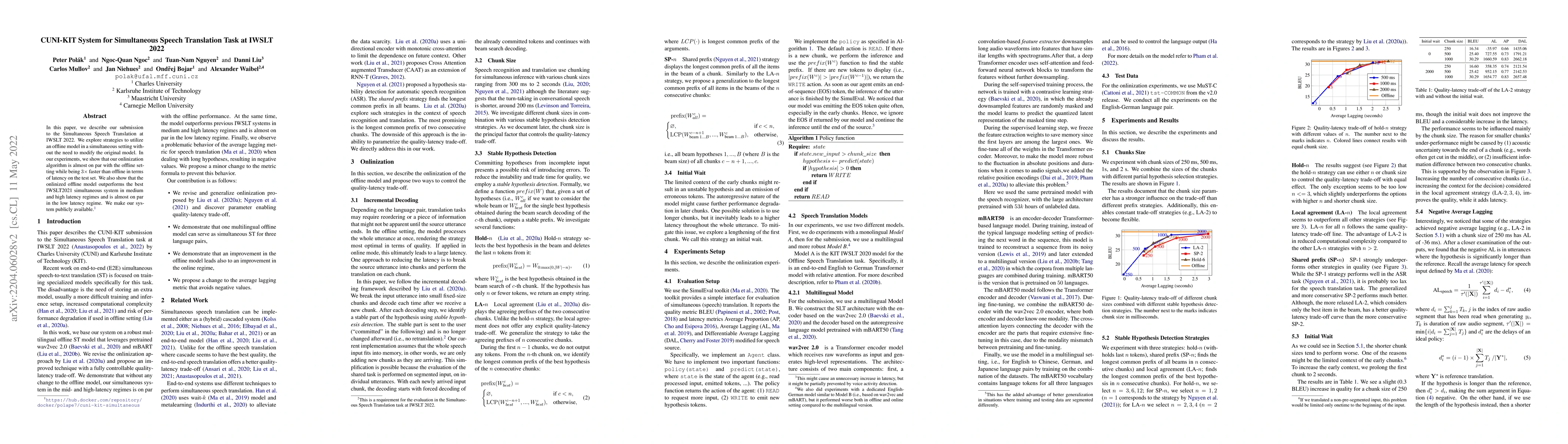 Thumbnail for CUNI-KIT System for Simultaneous Speech Translation Task at IWSLT 2022