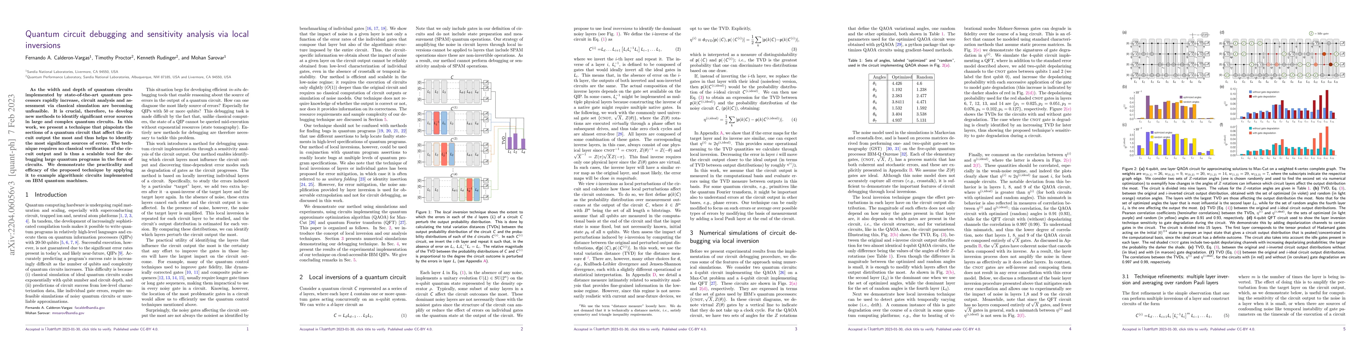 Thumbnail for Quantum circuit debugging and sensitivity analysis via local inversions
