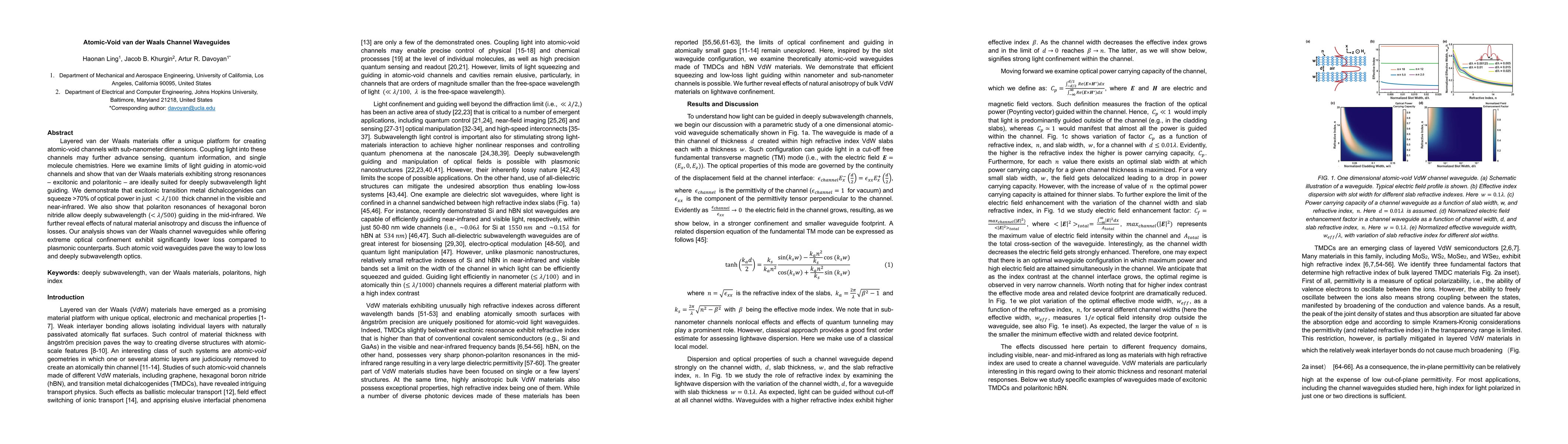 Thumbnail for Atomic-Void van der Waals Channel Waveguides