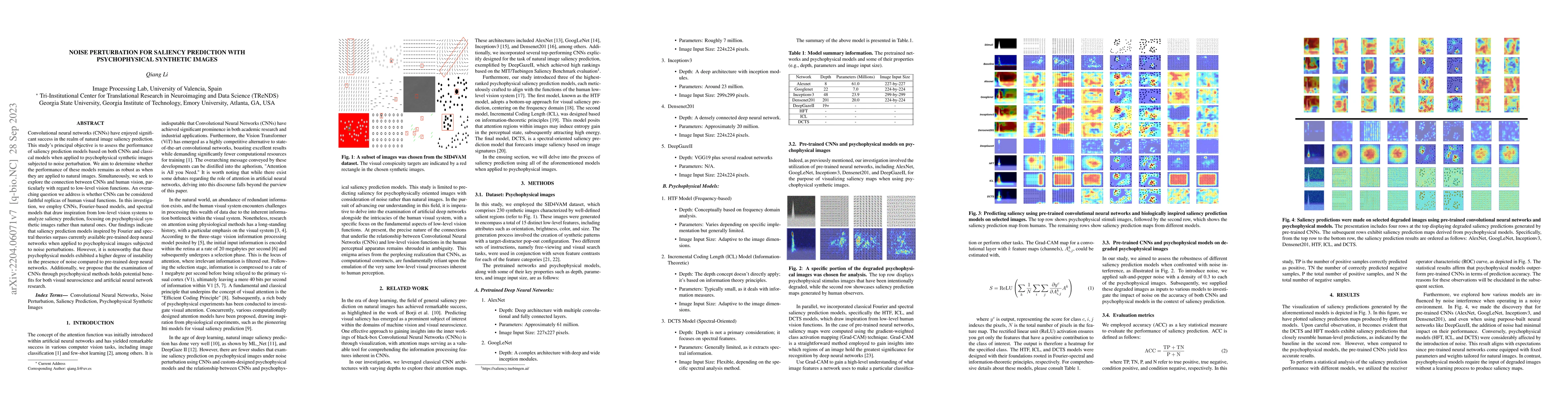 Thumbnail for Noise Perturbation for Saliency Prediction with Psychophysical Synthetic
  Images