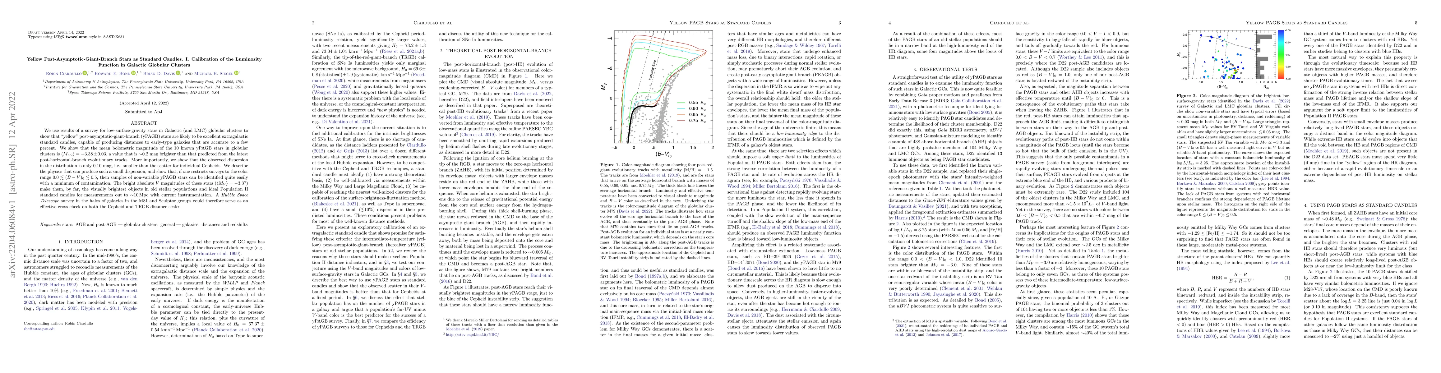 Thumbnail for Yellow Post-Asymptotic-Giant-Branch Stars as Standard Candles. I.
  Calibration of the Luminosity Function in Galactic Globular Clusters
