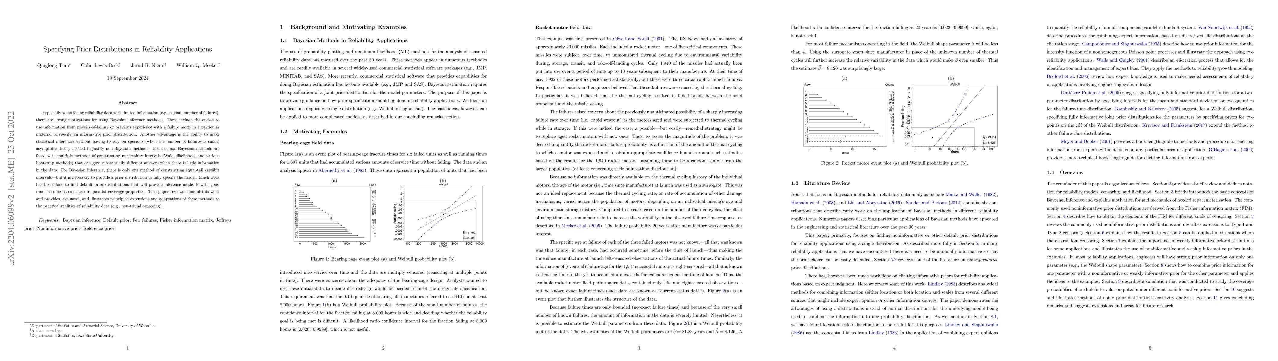 Thumbnail for Specifying Prior Distributions in Reliability Applications