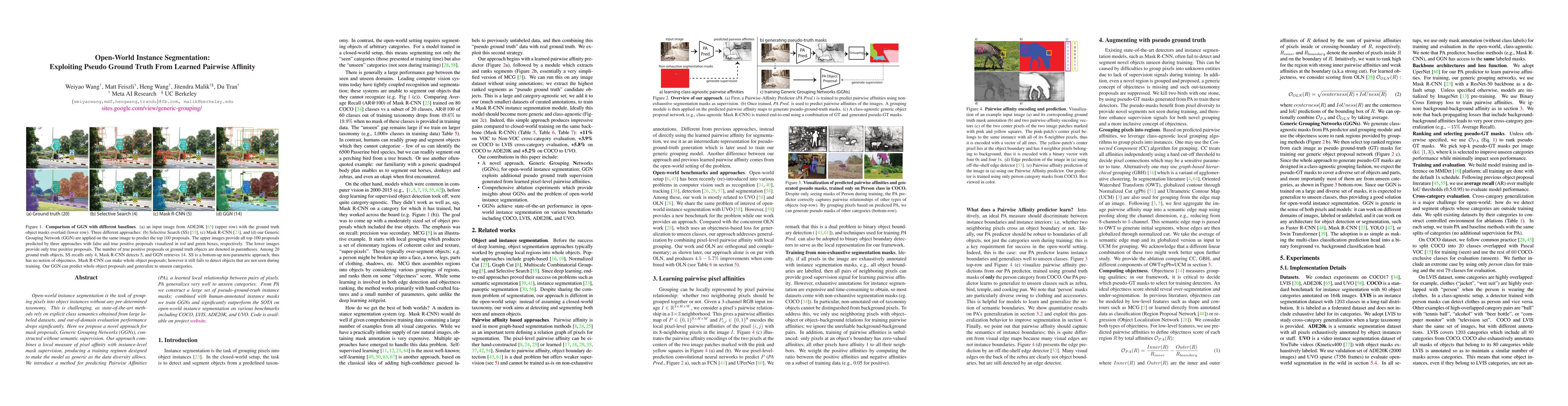 Thumbnail for Open-World Instance Segmentation: Exploiting Pseudo Ground Truth From
  Learned Pairwise Affinity