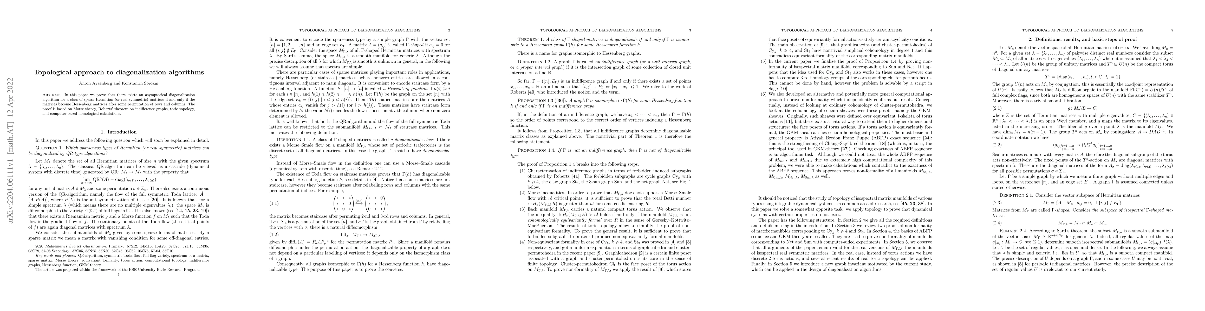 Thumbnail for Topological approach to diagonalization algorithms