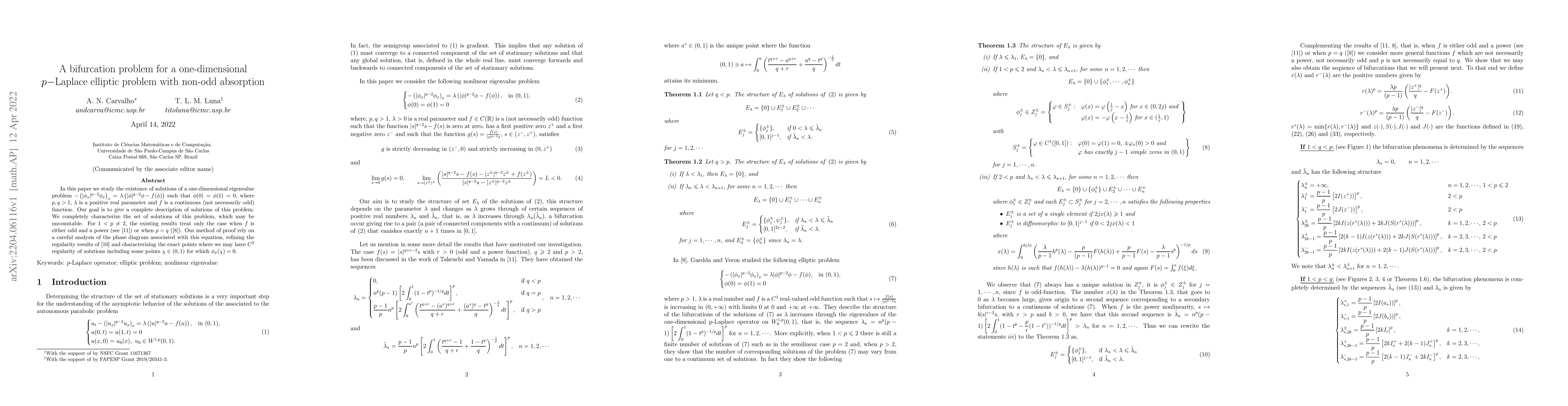 Thumbnail for A bifurcation problem for a one-dimensional p-Laplace elliptic problem
  with non-odd absorption