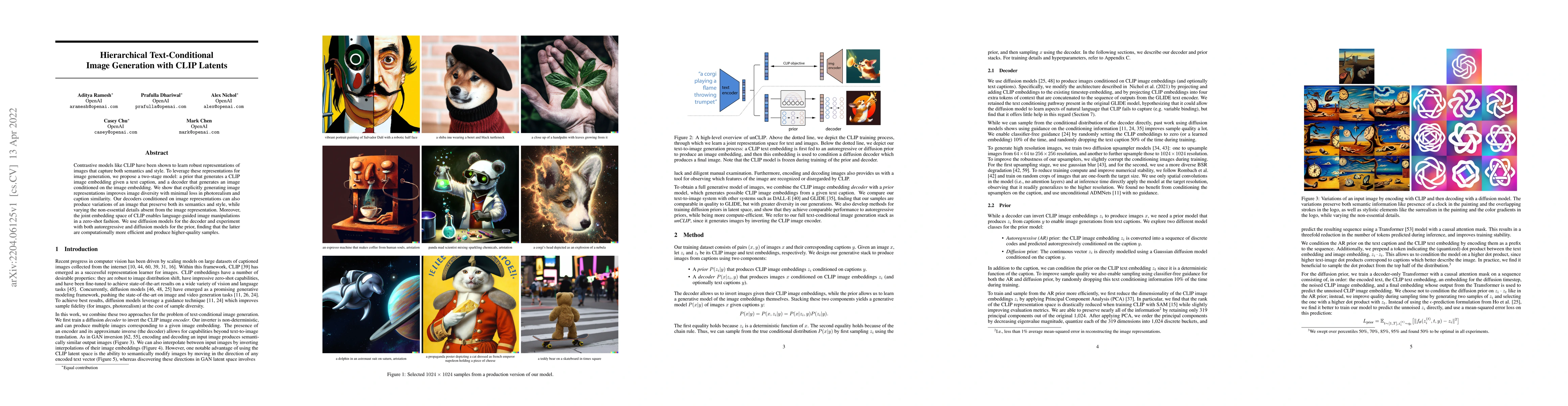 Thumbnail for Hierarchical Text-Conditional Image Generation with CLIP Latents