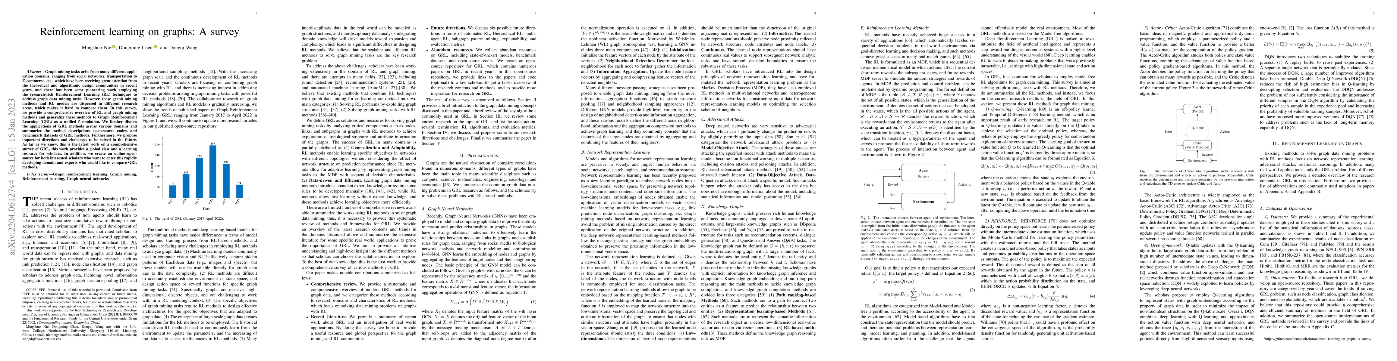 Thumbnail for Reinforcement learning on graphs: A survey
