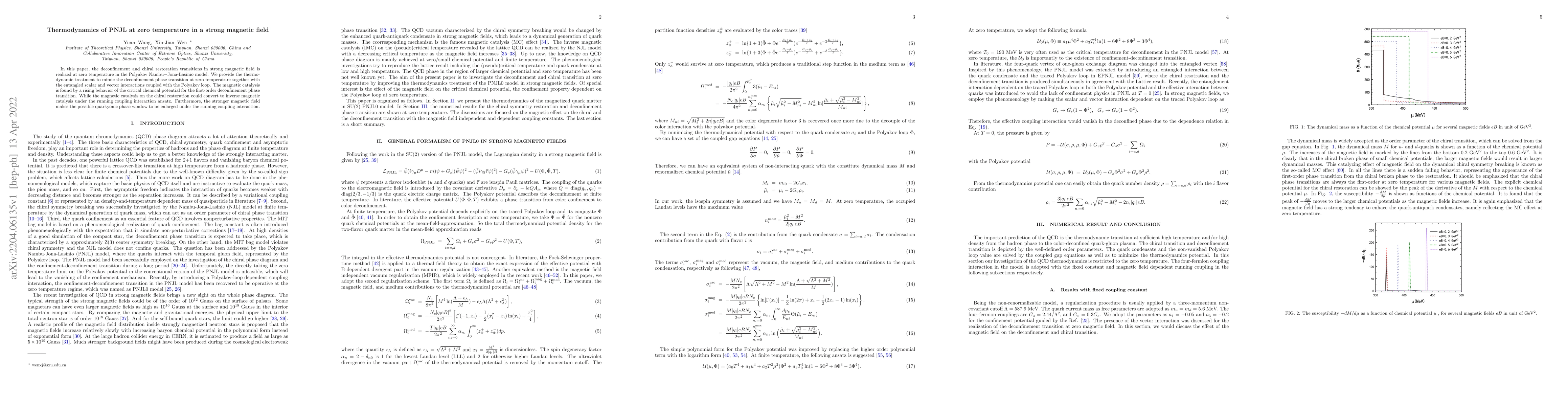 Thumbnail for Thermodynamics of PNJL at zero temperature in a strong magnetic field