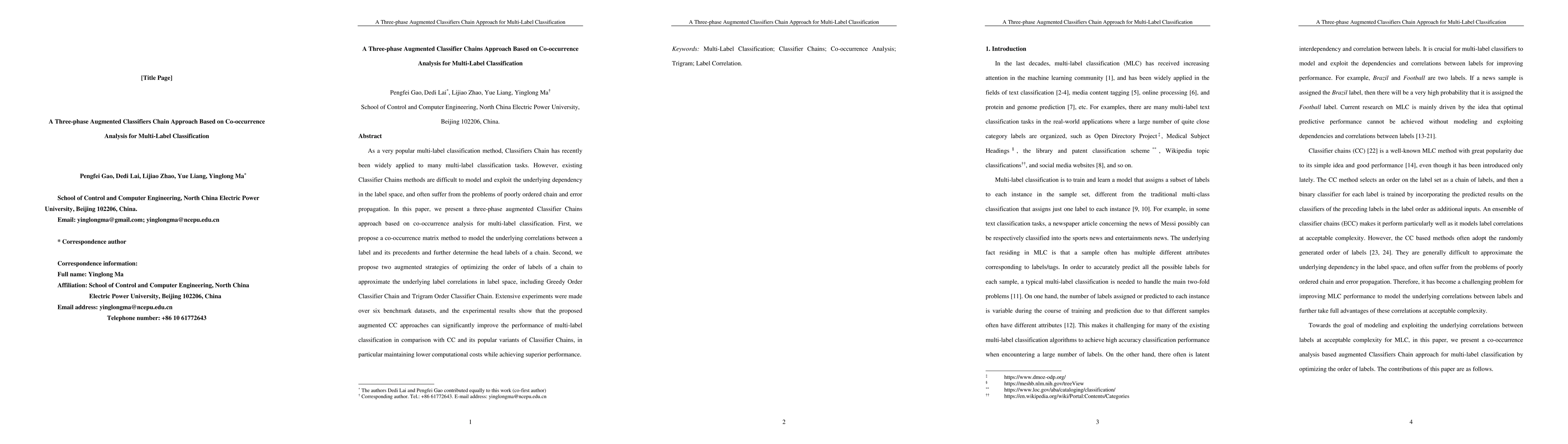 Thumbnail for A Three-phase Augmented Classifiers Chain Approach Based on
  Co-occurrence Analysis for Multi-Label Classification