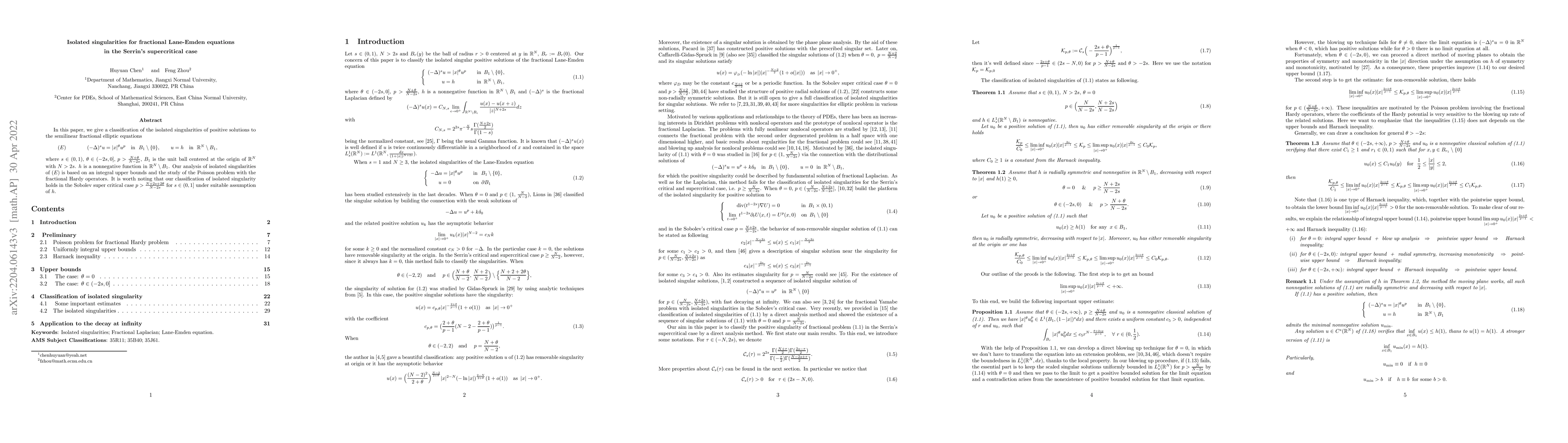 Thumbnail for Isolated singularities for fractional Lane-Emden equations in the
  Serrin's supercritical case