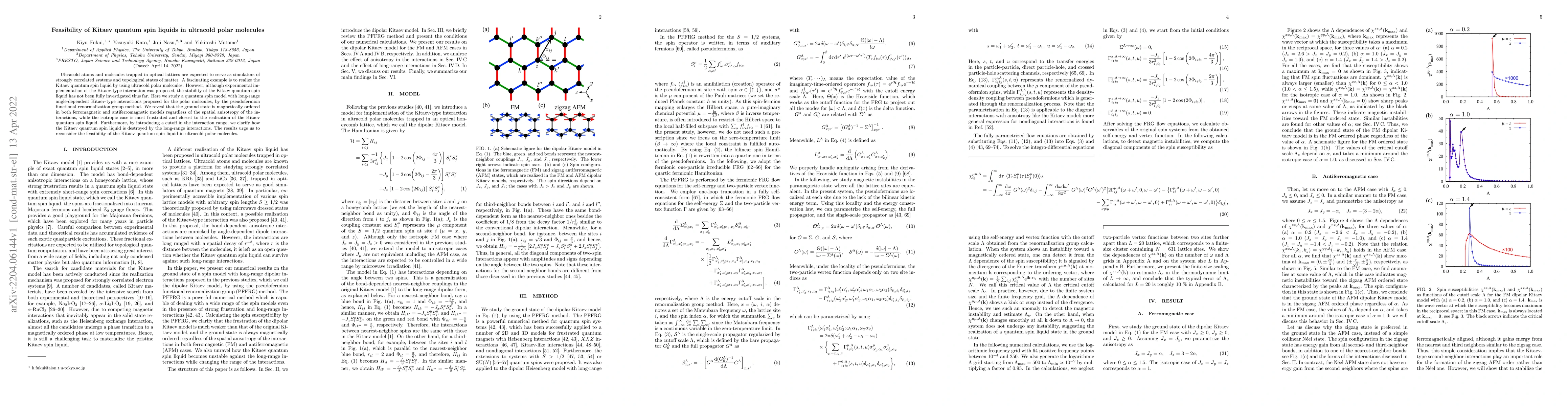 Thumbnail for Feasibility of Kitaev quantum spin liquids in ultracold polar molecules