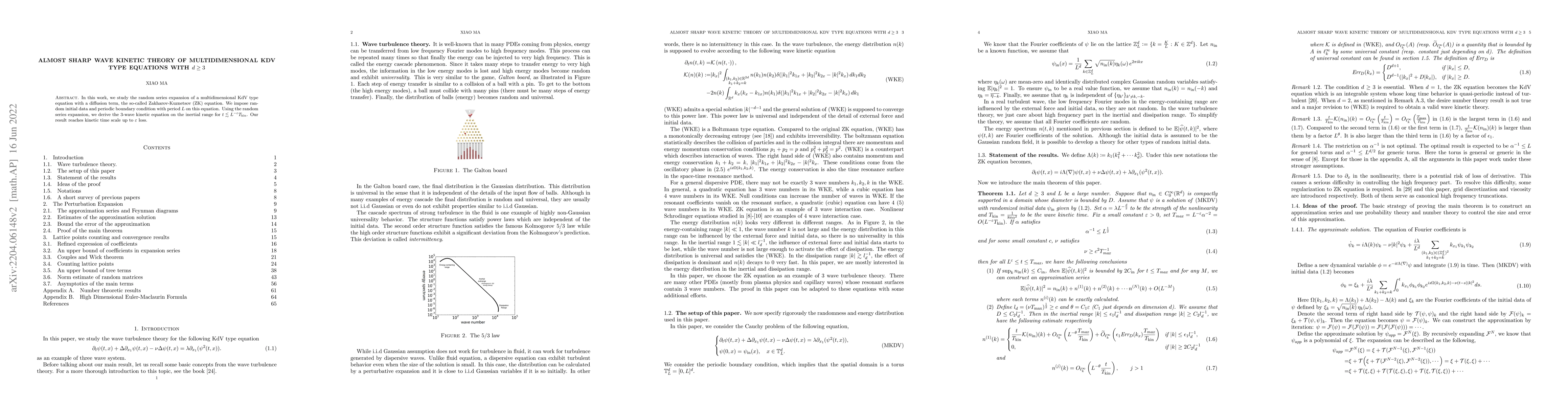 Thumbnail for Almost sharp wave kinetic theory of multidimensional KdV type equations
  with $d\ge 3$