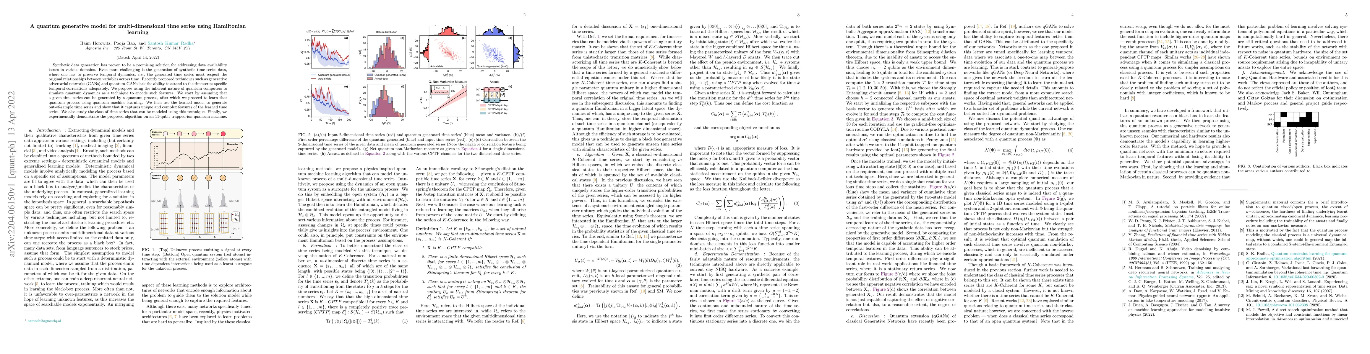 Thumbnail for A quantum generative model for multi-dimensional time series using
  Hamiltonian learning