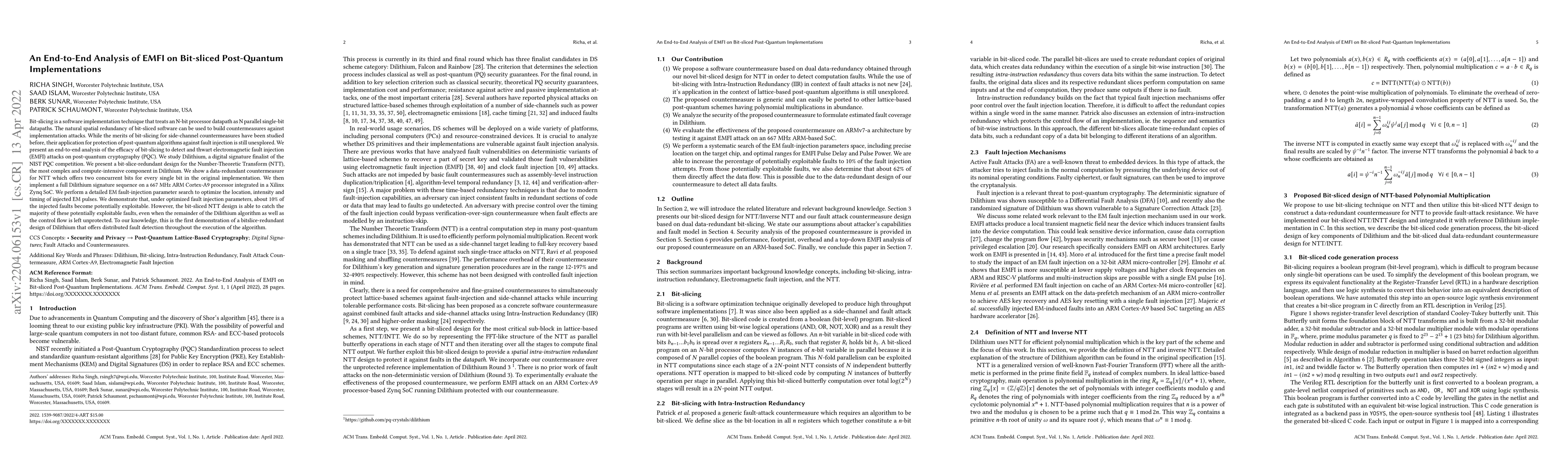 Thumbnail for An End-to-End Analysis of EMFI on Bit-sliced Post-Quantum
  Implementations