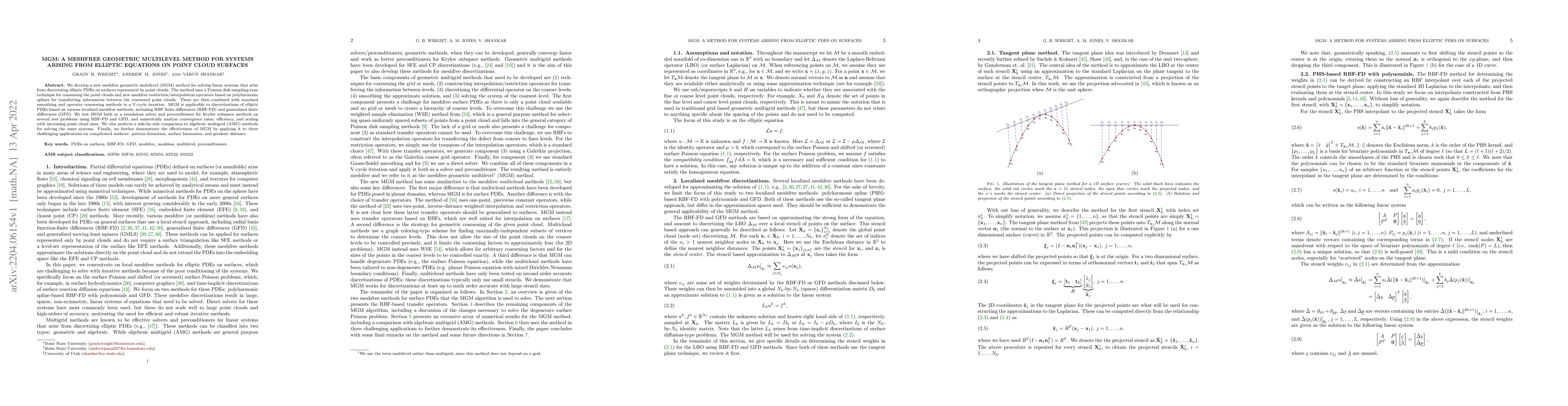Thumbnail for MGM: A meshfree geometric multilevel method for systems arising from
  elliptic equations on point cloud surfaces