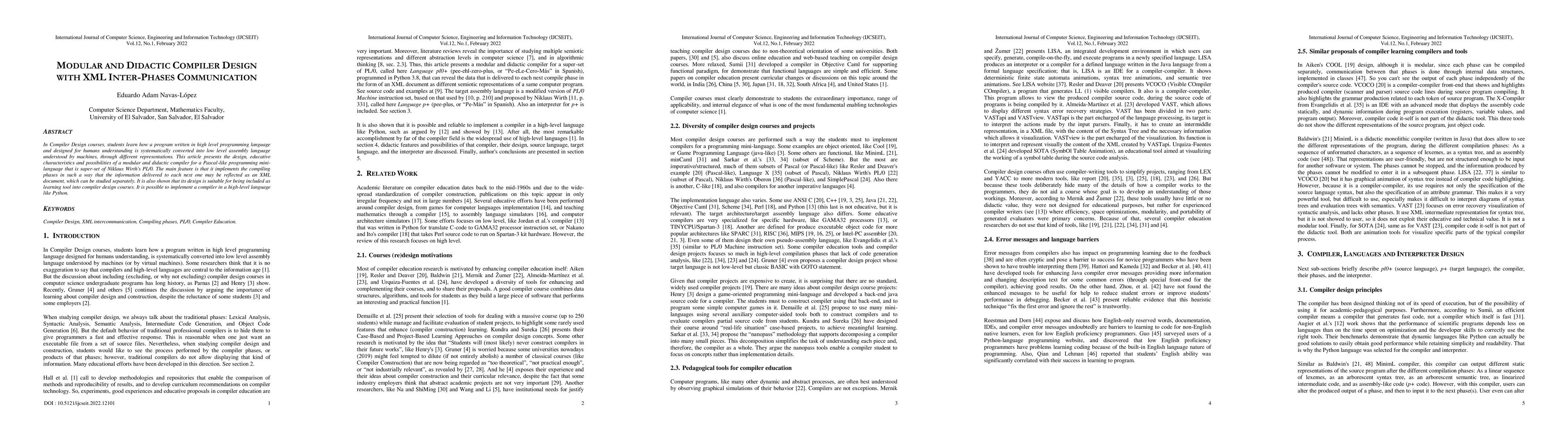 Thumbnail for Modular and Didactic Compiler Design with XML Inter-Phases Communication