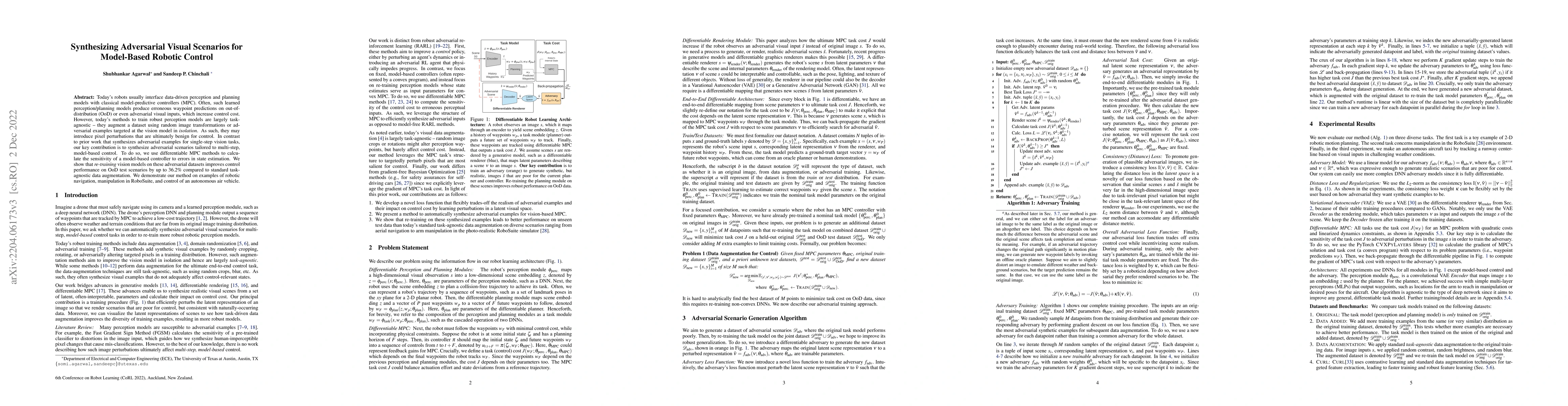 Thumbnail for Synthesizing Adversarial Visual Scenarios for Model-Based Robotic
  Control