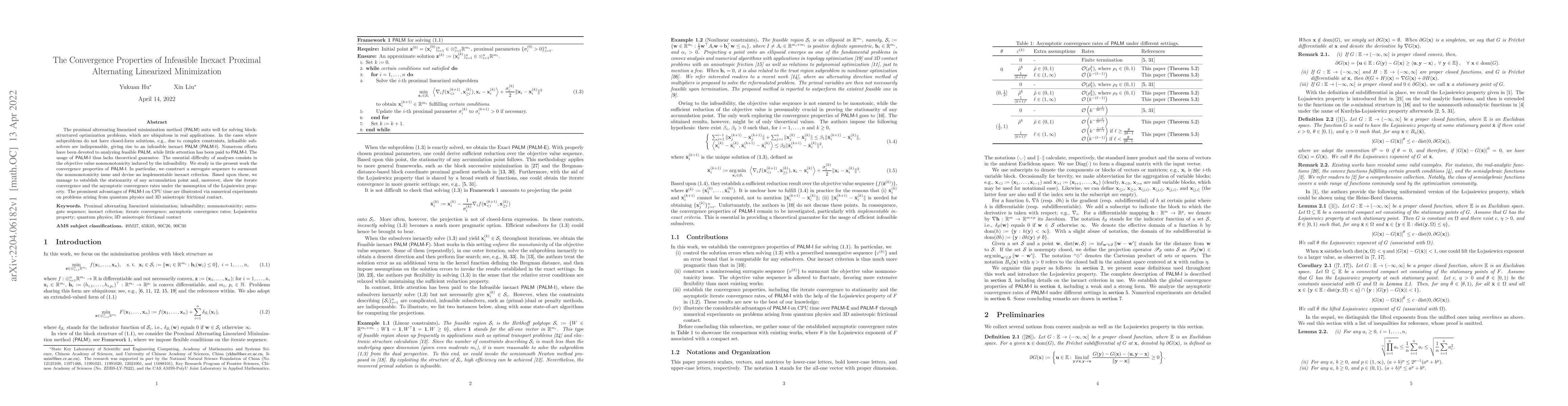 Thumbnail for The Convergence Properties of Infeasible Inexact Proximal Alternating
  Linearized Minimization