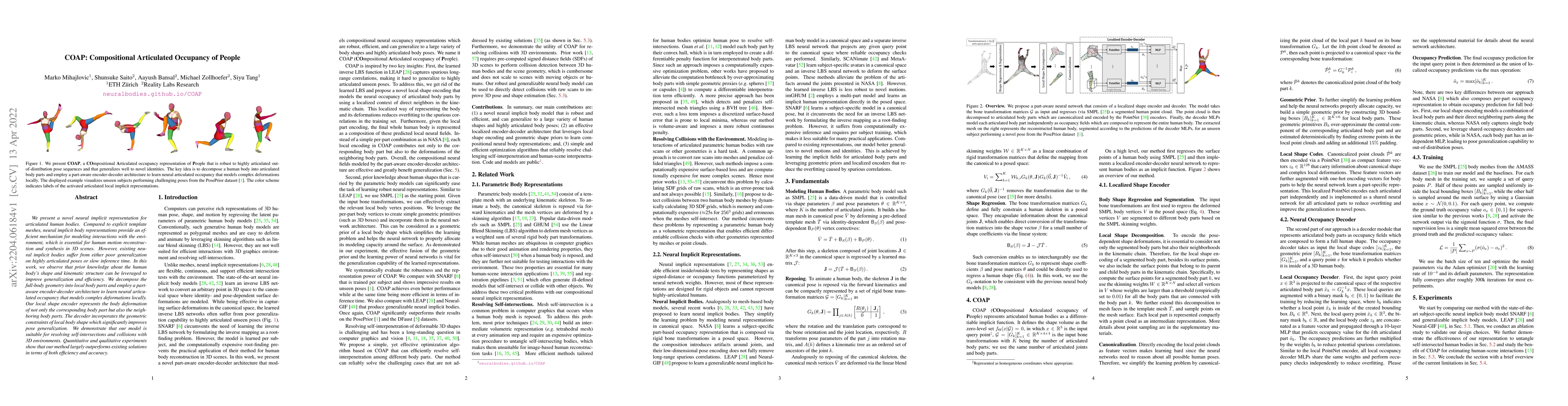 Thumbnail for COAP: Compositional Articulated Occupancy of People