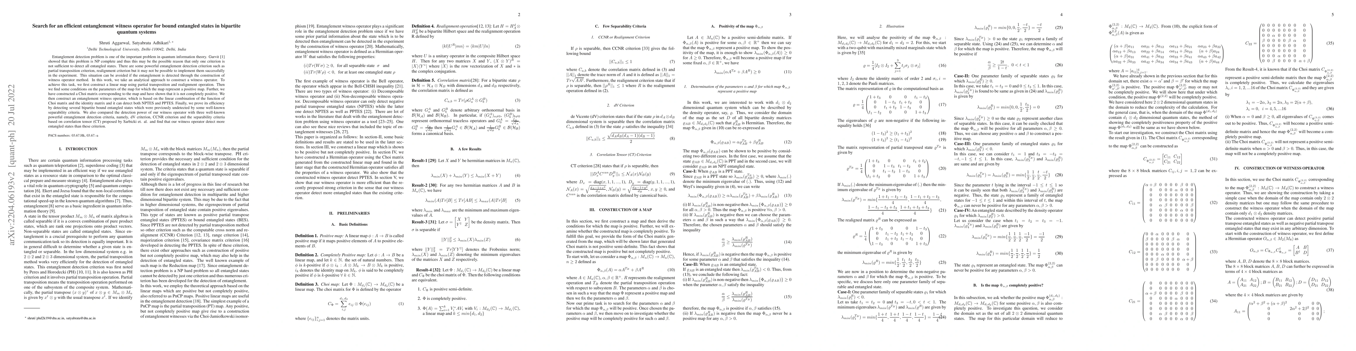 Thumbnail for Search for an efficient entanglement witness operator for bound
  entangled states in bipartite quantum systems