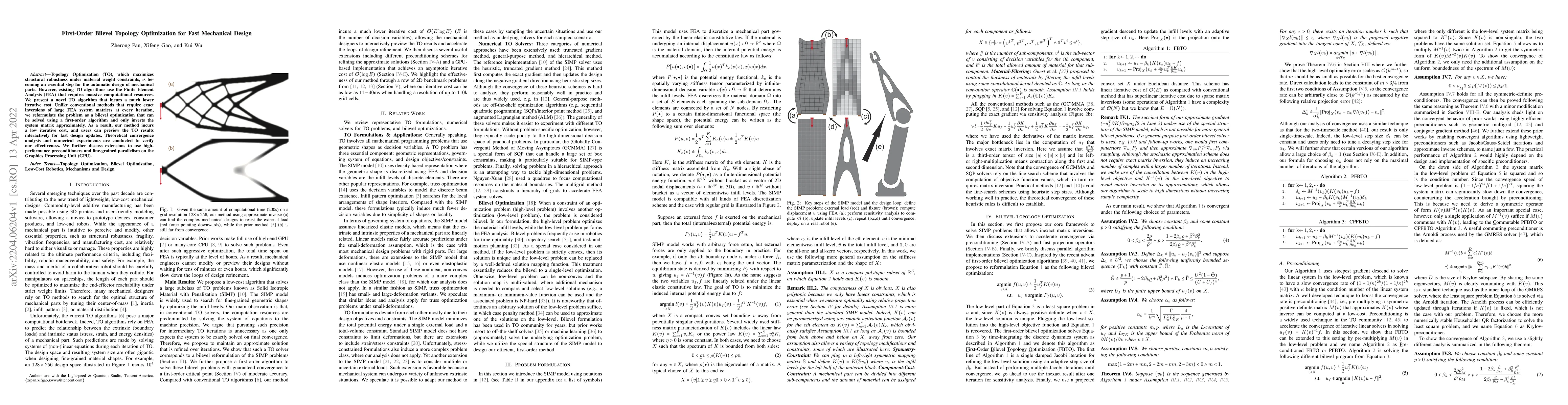 Thumbnail for First-Order Bilevel Topology Optimization for Fast Mechanical Design