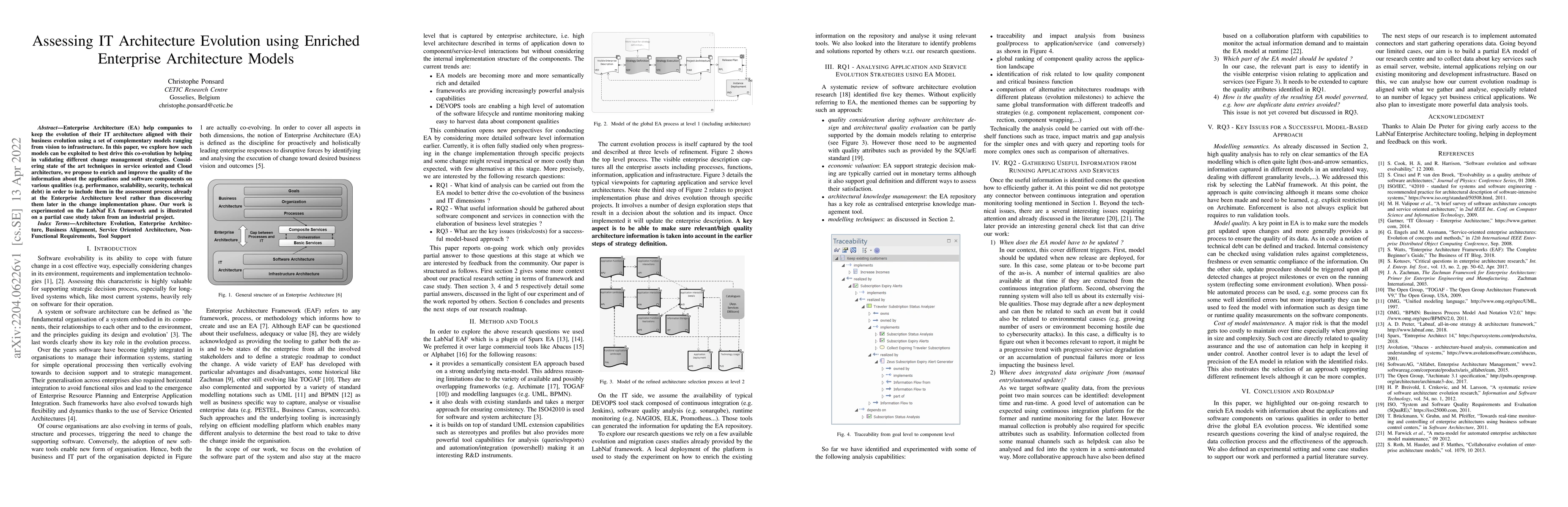 Thumbnail for Assessing IT Architecture Evolution using Enriched Enterprise
  Architecture Models